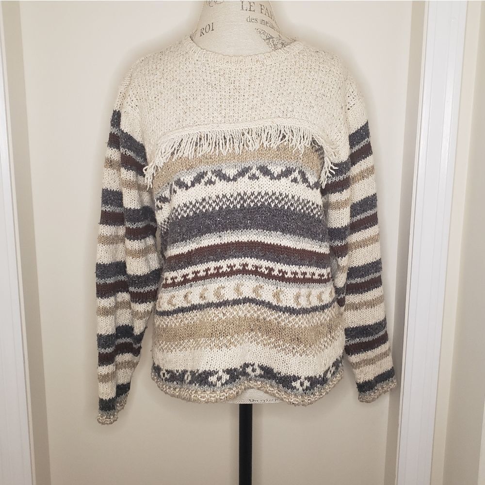 90s Scandinavian Stripe Knit Sweater